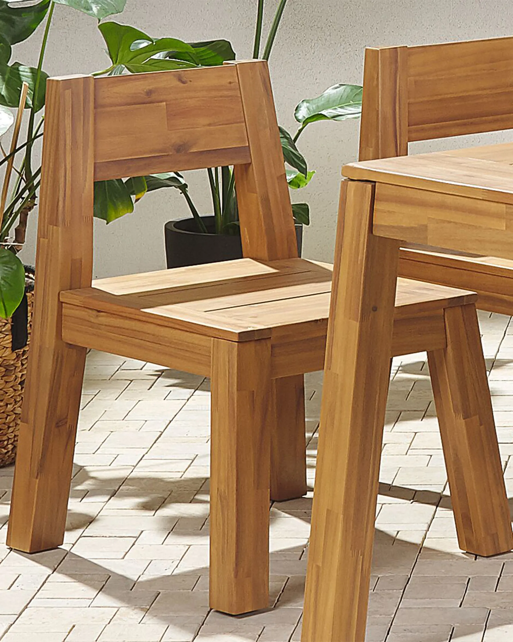 Gartenstuhl 2er Set LIVORNO Akazienholz Braun_826014