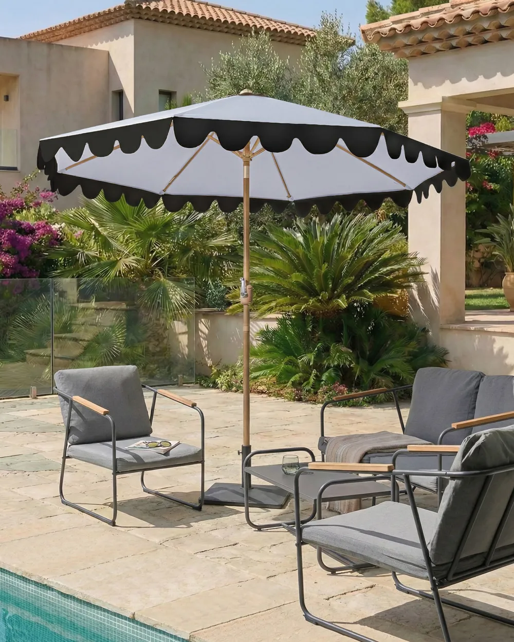 Market Parasol 270 cm ISOLOTTO Grey