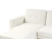 Eckschlafsofa 3-Sitzer KAARINA Stoff Weiß rechtsseitig_1100085