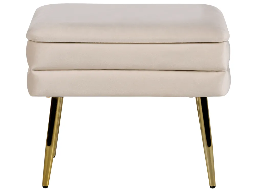 Banc de rangement rembourré ODESSA Velours Beige_891351