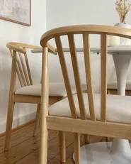 Esszimmerstuhl 2er Set CRAIG Holz Hellbraun / Beige_933246