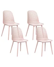 Esszimmerstuhl 4er Set EMORY Pastellrosa_876526