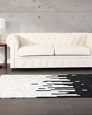 Teppich BOLU Schwarz 160 x 230 cm Echtleder_1156972