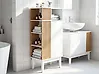 Bathroom Cabinet NUBES 52 cm Light Brown/ White