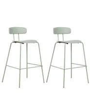 Set of 2 Bar Chairs SIBLEY Light Green_902793
