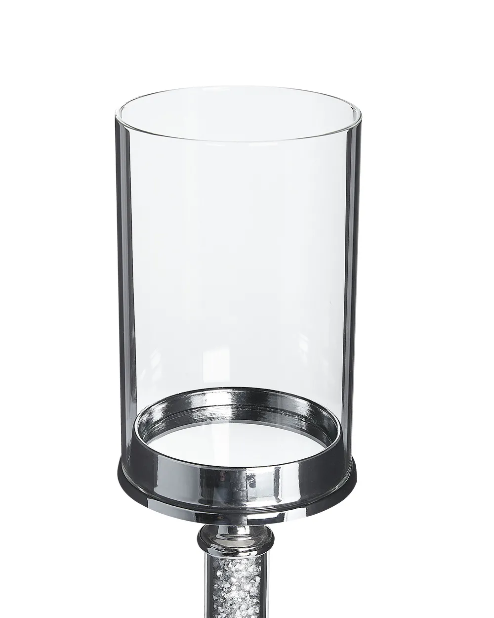 Kerzenständer ABBEVILLE 48 cm Glas Silber_788836