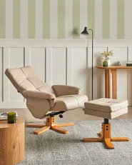 Fernsehsessel EPSE mit Fußstütze Kunstleder Beige_1003247