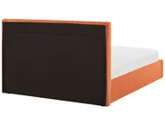 Bett mit Stauraum VION Samtstoff Orange 160 x 200 cm_826787