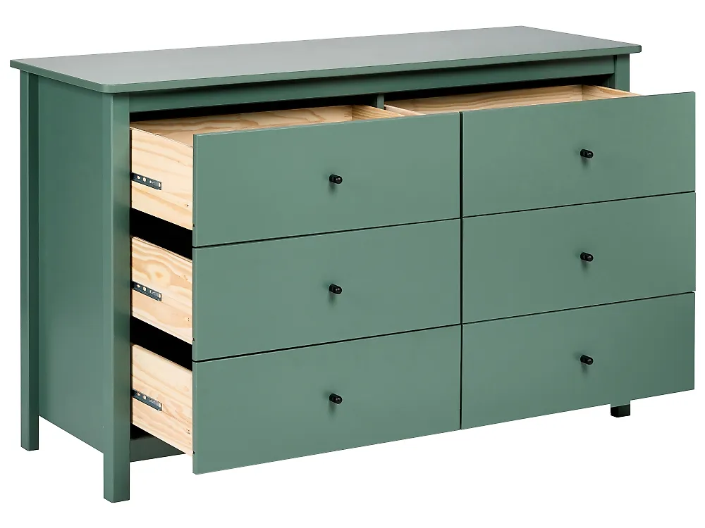 Kommode mit 6 Schubladen BARCALDINE Kiefernholz Grün_1186436