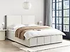Bett mit Stauraum CASTELNAVET Stoff Cremeweiß 160 x 200 cm