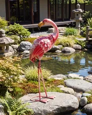 Gartenskulptur PALAWAN Flamingo Rosa_1085278