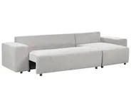 Corner Sofa Bed 3 Seater LUSPA with Storage Fabric Light Grey Left Hand_900983