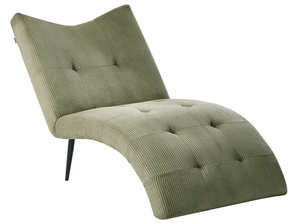 Chaiselongue QUILLY Cord Grün_1095973