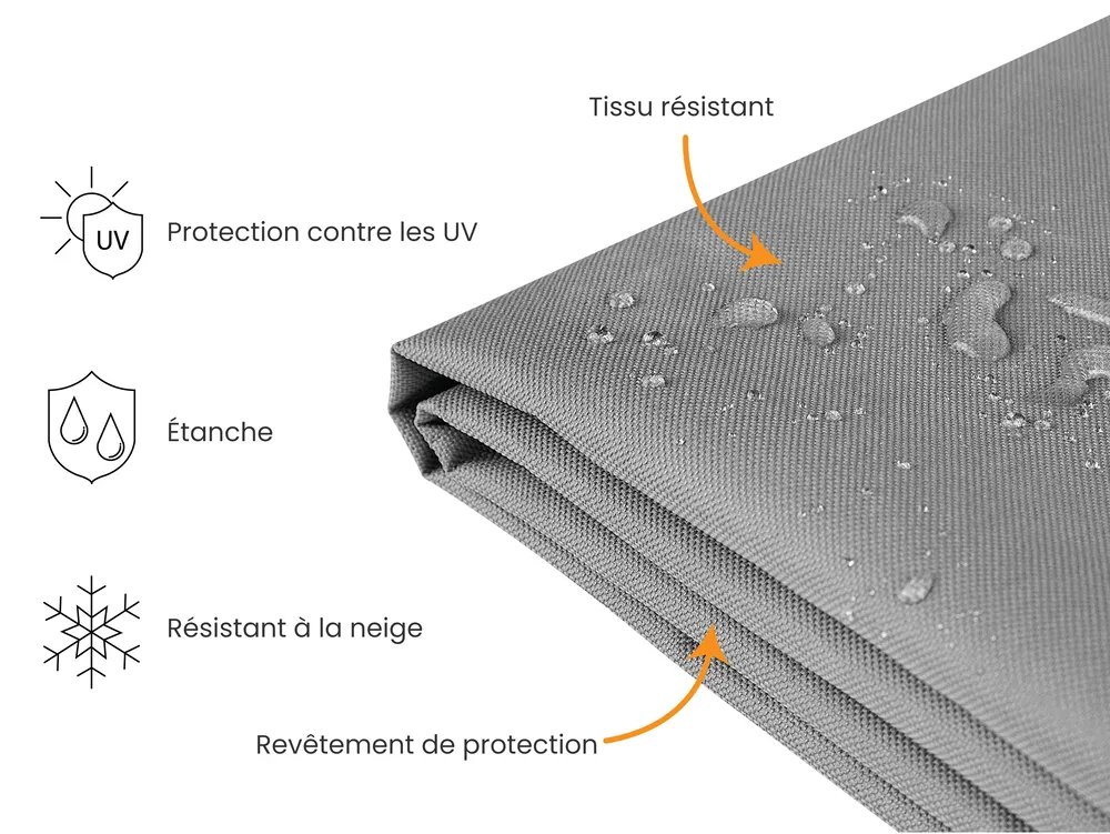 Bâche de protection CHUVA 205 cm 75 cm 50 cm Gris_929783