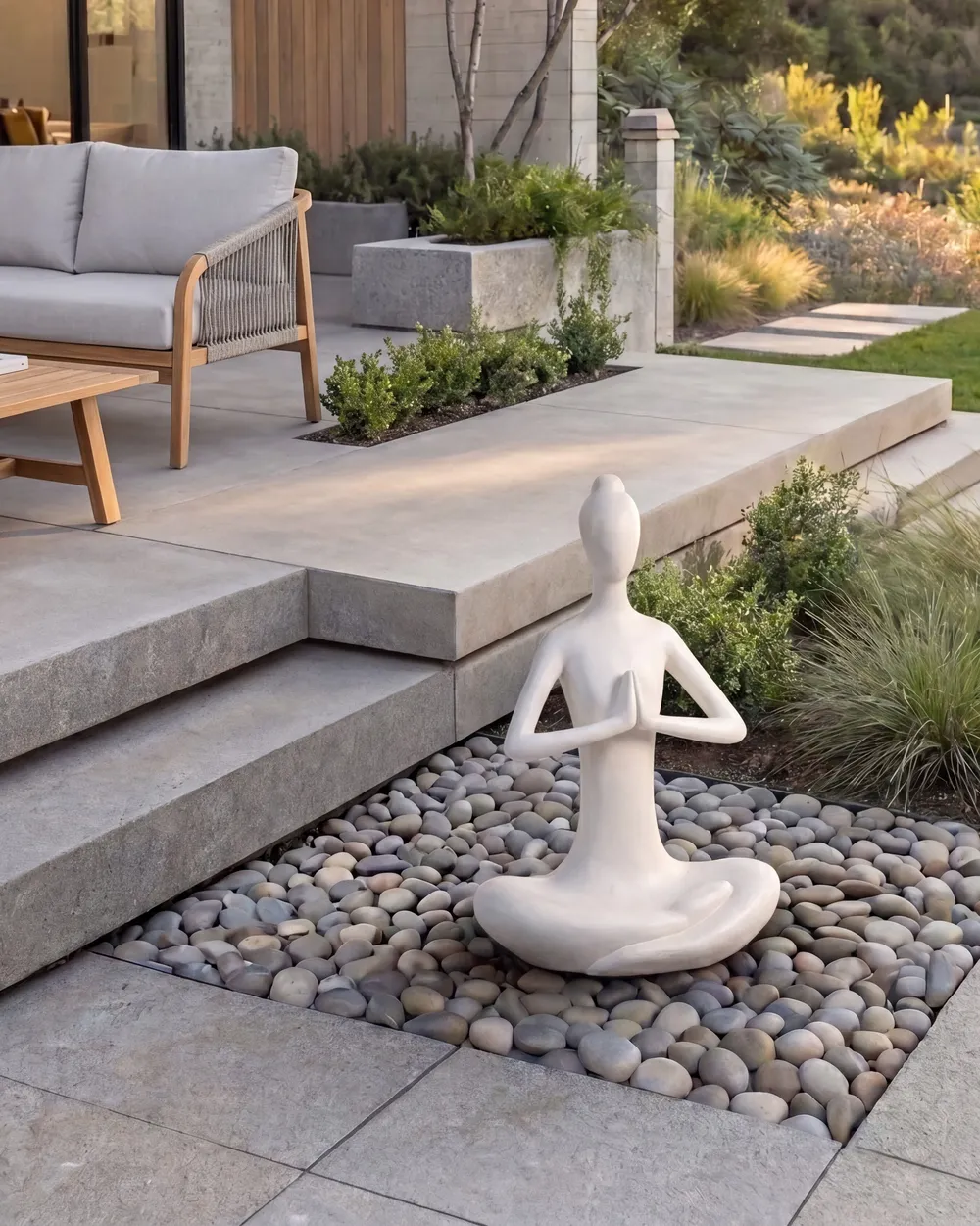 Garden Statue YOGHINA Woman White_1151813