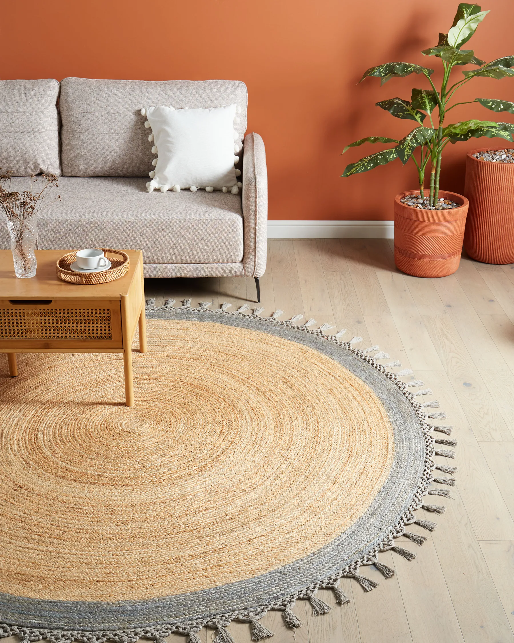 Rug MARTS Grey ø 200 cm Jute_958768
