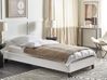 Bett ohne Kopfteil Stoff ROANNE 90 x 200 cm Hellgrau