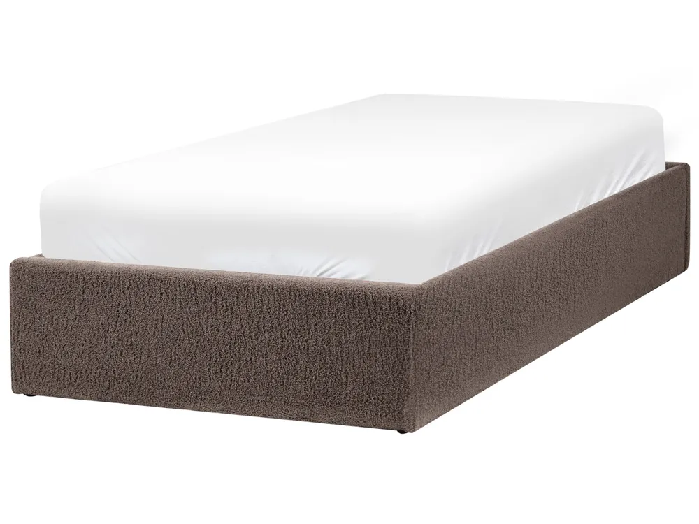 Ottoman Bed without Headboard DINAN Boucle Taupe 90 x 200 cm (EU Single)_1065115