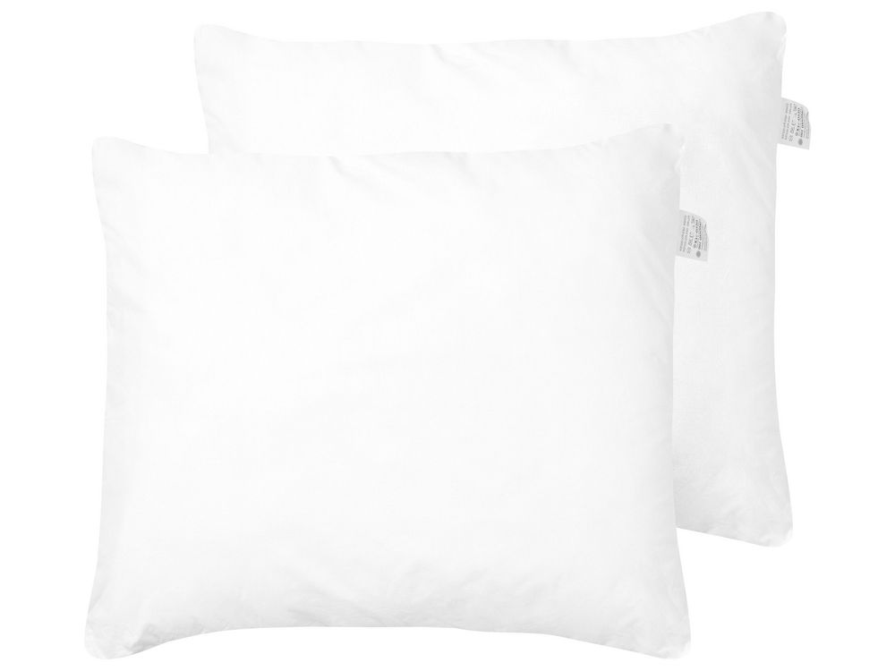 Set of 2 Bed Pillows ERRIGAL High 80 x 80 cm Microfibre White