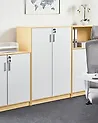 Büroschrank ZEHNA Hellbraun / Weiß