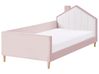 Kinderbett Haus Samtstoff KERVAN 90 x 200 cm Rosa