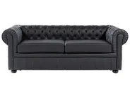 Sofa 3 Seater CHESTERFIELD Leather Black_539561
