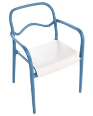 Set of 2 Garden Chairs THASOS Synthetic Material Blue_1045624