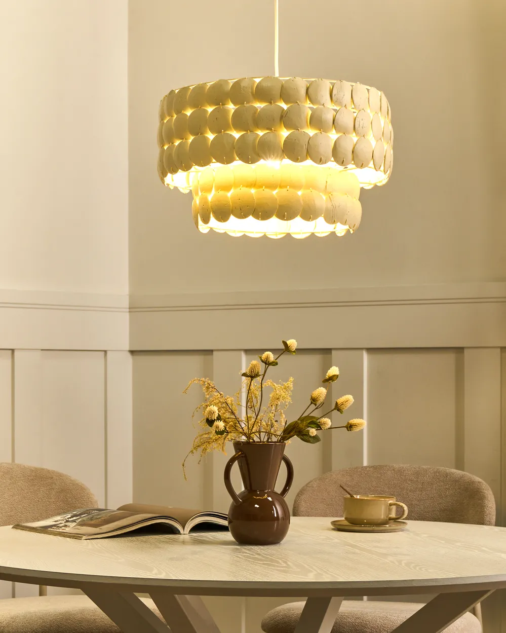 Kronleuchter KOTMALE Kokosnussschale Hellbeige