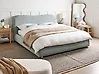 Bett mit Stauraum BLAGNAC Chenillegewebe Hellblau 160 x 200 cm