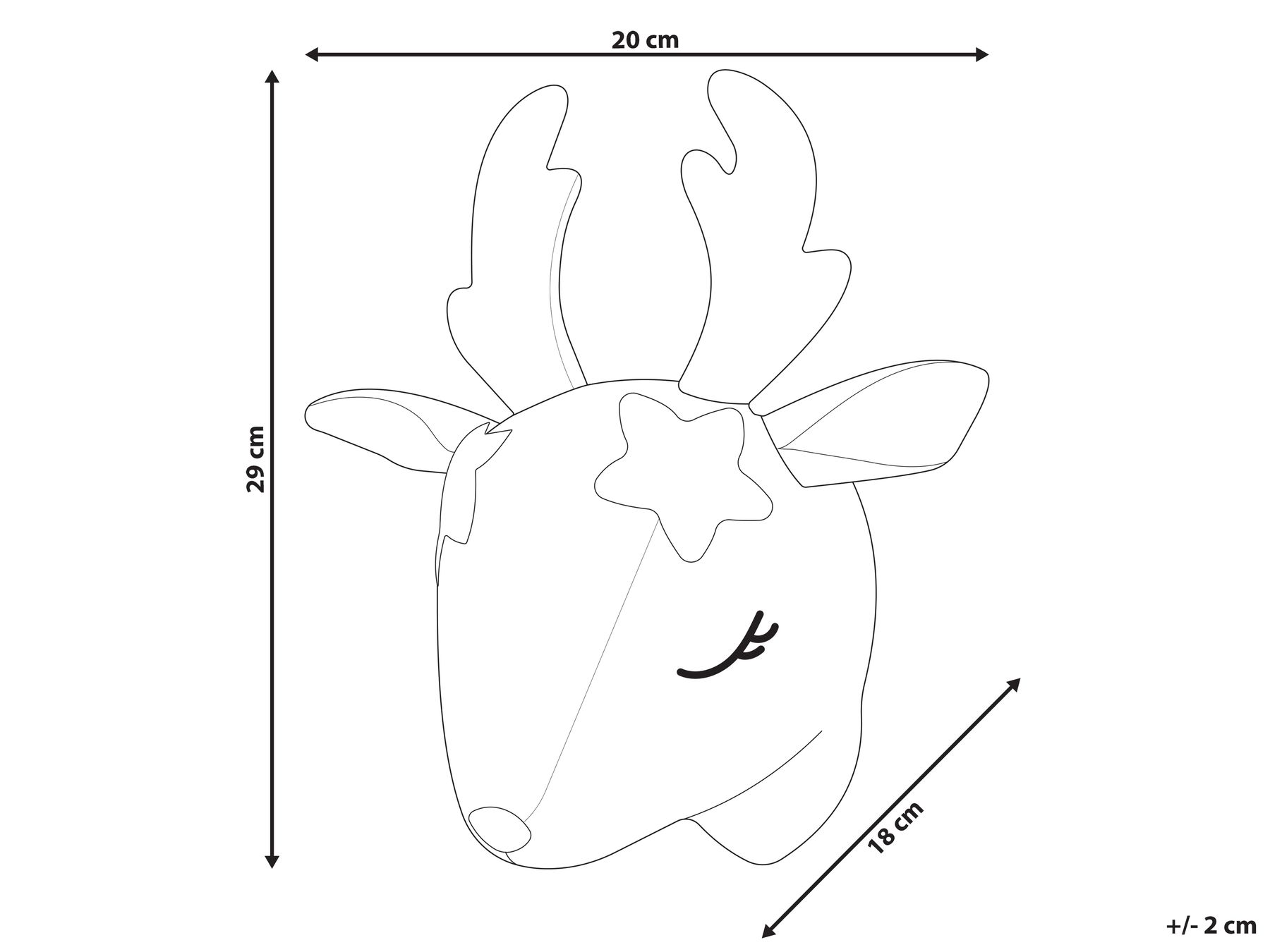 Kids Wall Decor Roe Deer SUZY Cotton 29 cm White_848296