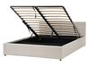 Ottoman Bed LAURESSES Fabric Taupe 140 x 200 cm (EU Double)