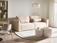 Sofa Bed 3 Seater VAXHOLM with Storage Boucle Light Beige_1026830