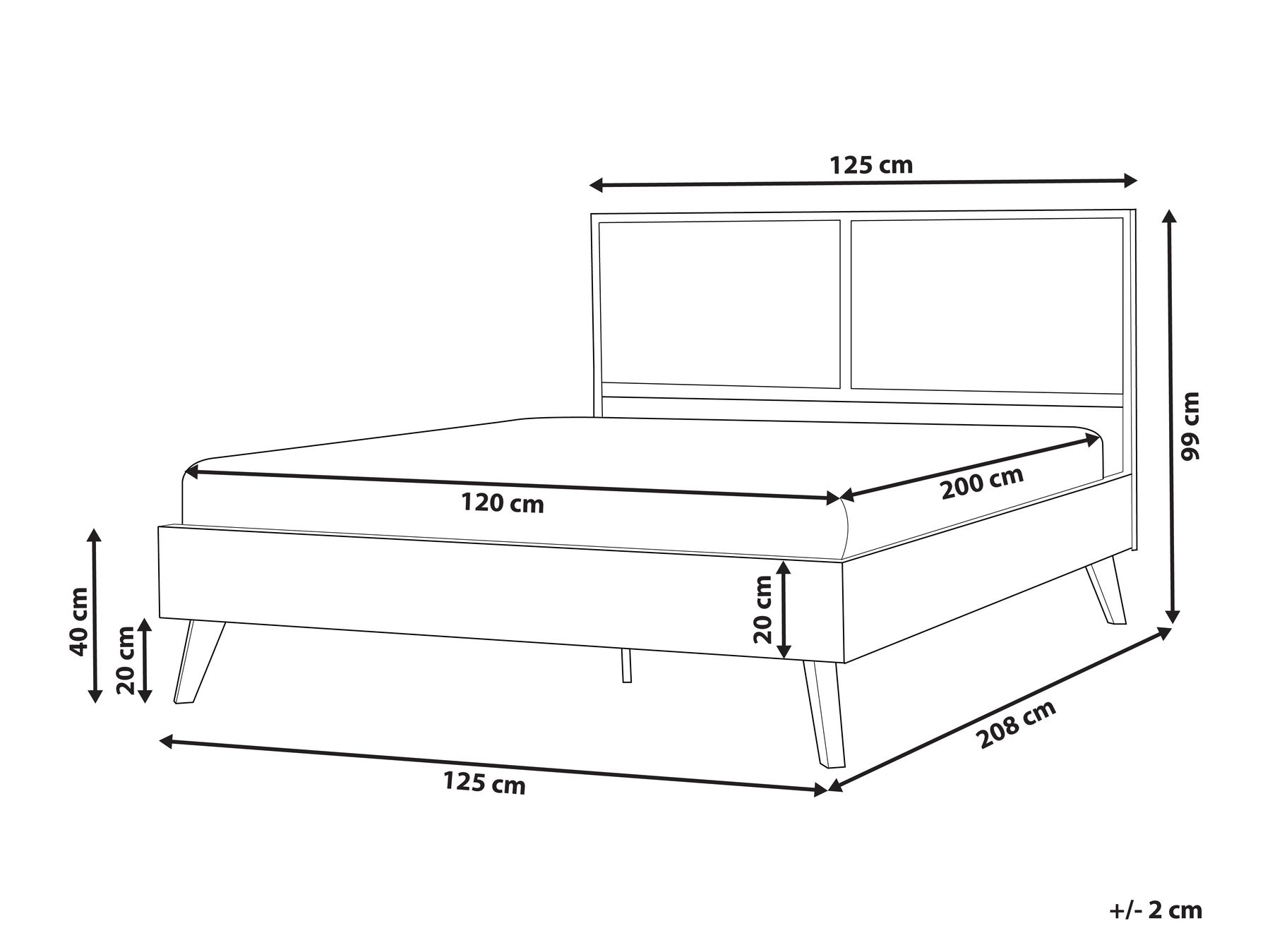 Bett mit Lattenrost Polyrattan MONPAZIER 120 x 200 cm Hellbraun_1037760