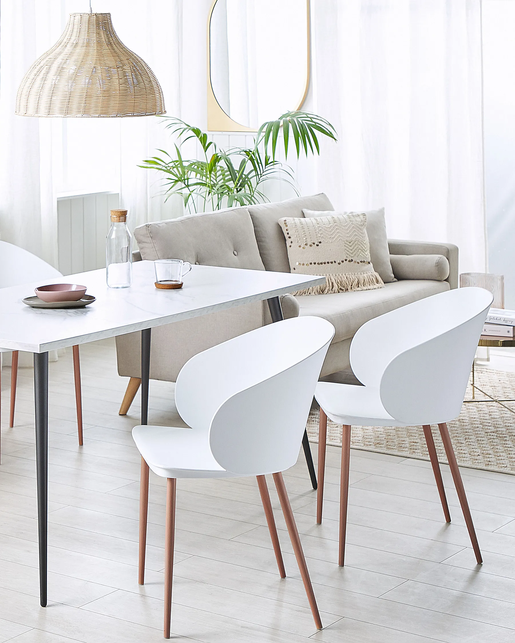 Set of 2 Dining Chairs BLAYKEE White_783876