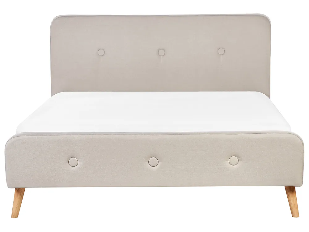 Bett mit Lattenrost Stoff RENNES 160 x 200 cm Hellbeige_684051