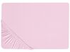 Spannbettlaken JANBU 140 x 200 cm Baumwolle Pastellrosa