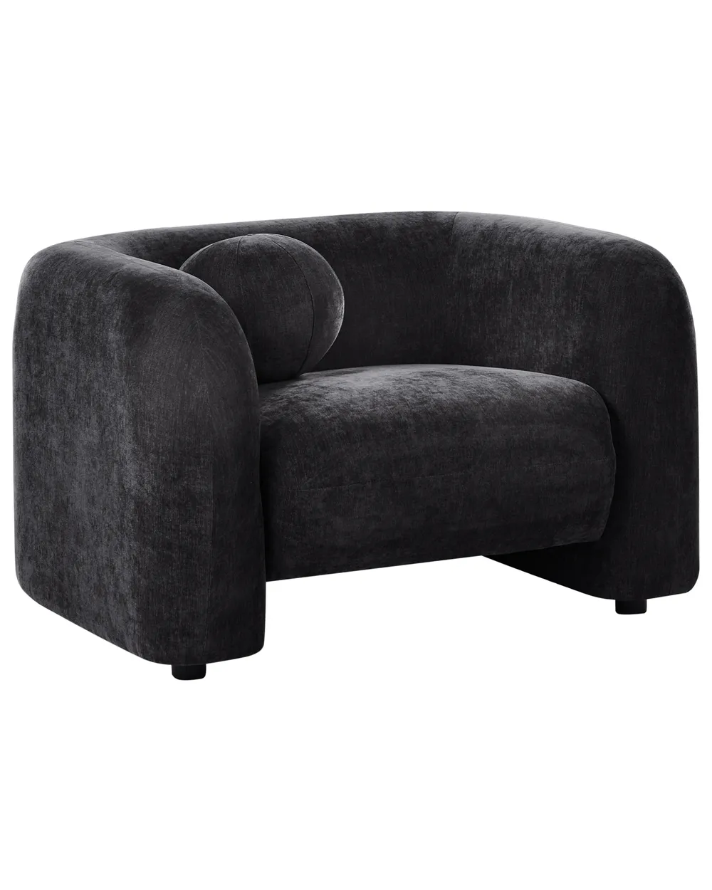 Sessel LEIREN Chenillegewebe Schwarz