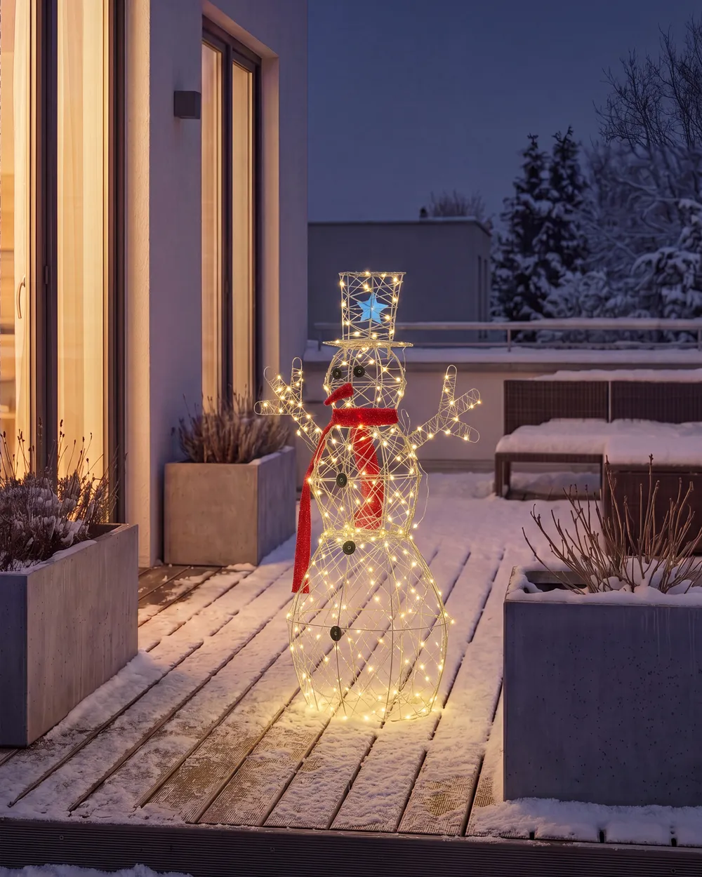 Outdoor Decoration LED VASMAN 93 cm Snowman White_1146475