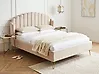 Bett mit Lattenrost Samtstoff AMBILLOU 140 x 200 cm Hellbeige