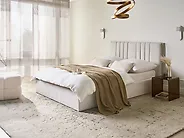 Bett mit Stauraum TARASCON Stoff Hellbeige 140 x 200 cm_1187162