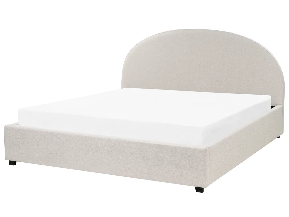 Bett mit Stauraum VAUCLUSE Stoff Hellbeige 180 x 200 cm_876639