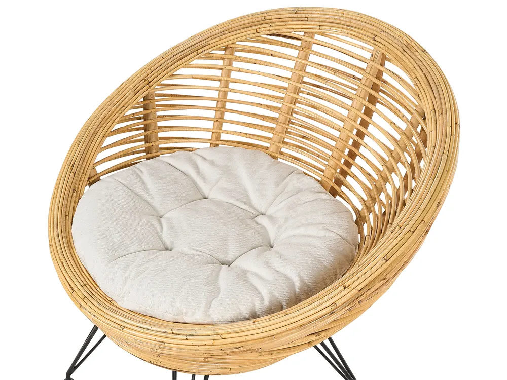 Gartensofa Set 4-Sitzer MARATEA Rattan Naturfarben_878753