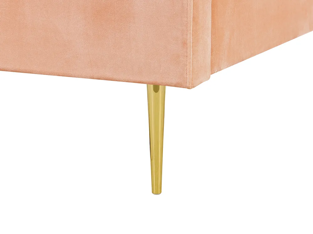 Bett mit Lattenrost Samtstoff MARVILLE 160 x 200 cm Pfirsichrosa_773412