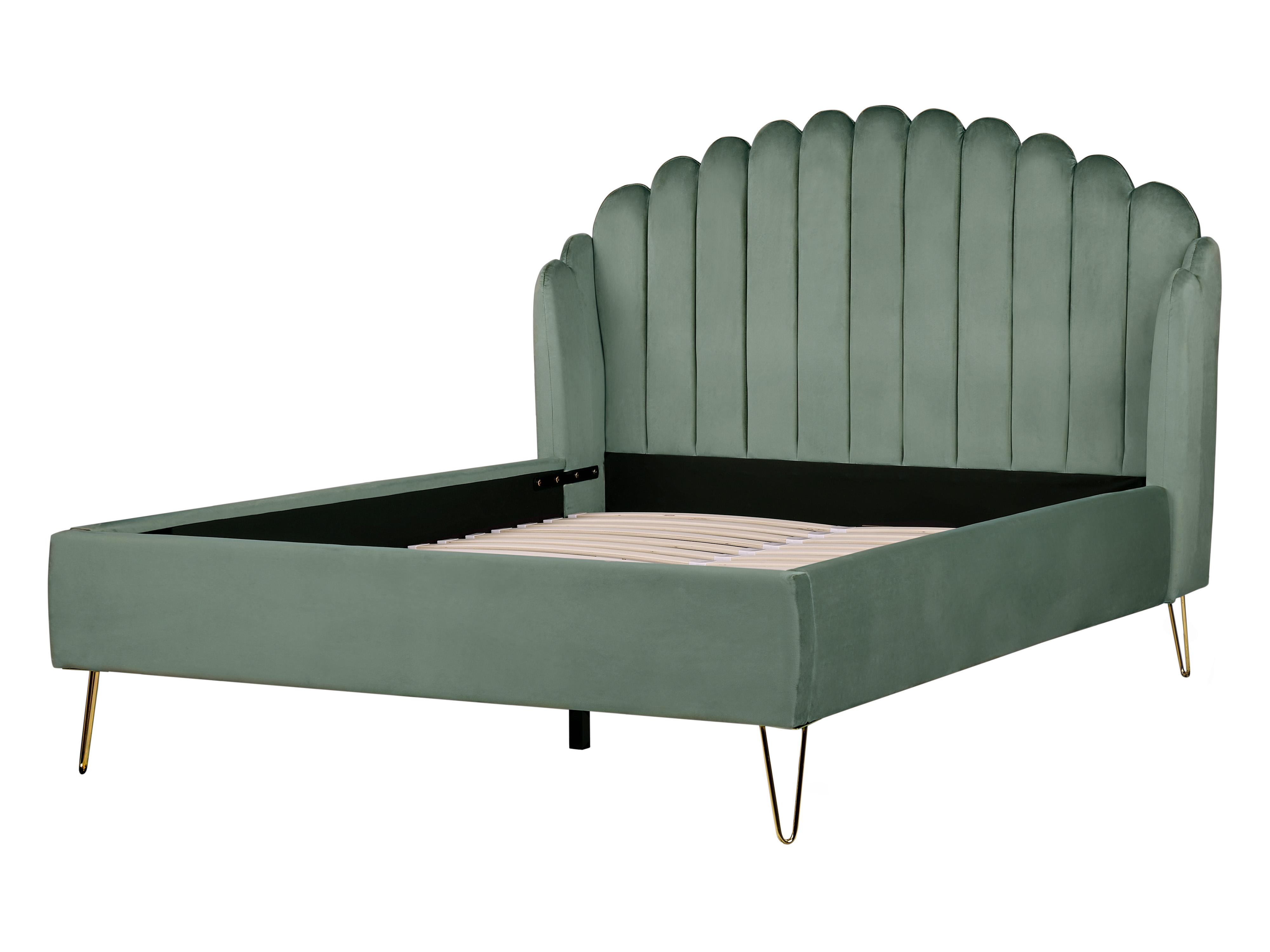 Bed Velvet AMBILLOU 140 x 200 cm (EU Double) Green_902518