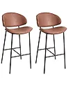 Set mit 2 Barstühlen KIANA Kunstleder Braun