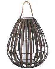 Solar Powered Lantern LUFUPA 61 cm Dark Brown_1042478
