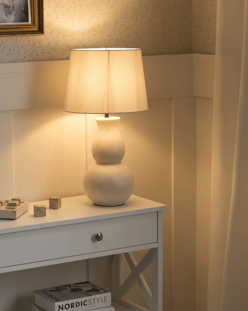 Tischlampe CHARGES Keramik Hellbeige