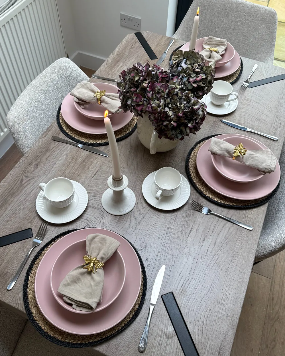 Tassen 4er Set mit Untertellern COWSLIP Porzellan Weiß_1063447