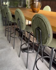 Set of 2 Bar Chairs EMERY Boucle Dark Green_975282