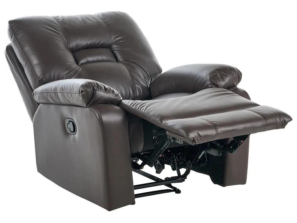 Sofa Set manuell verstellbar 6-Sitzer BERGEN Kunstleder Braun_681642